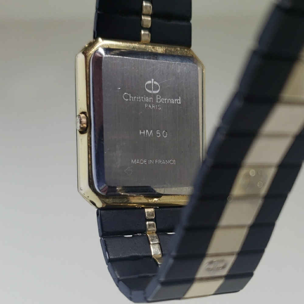 vintage CHRISTIAN BERNARD black & gold tone watch - Picture 4 of 7